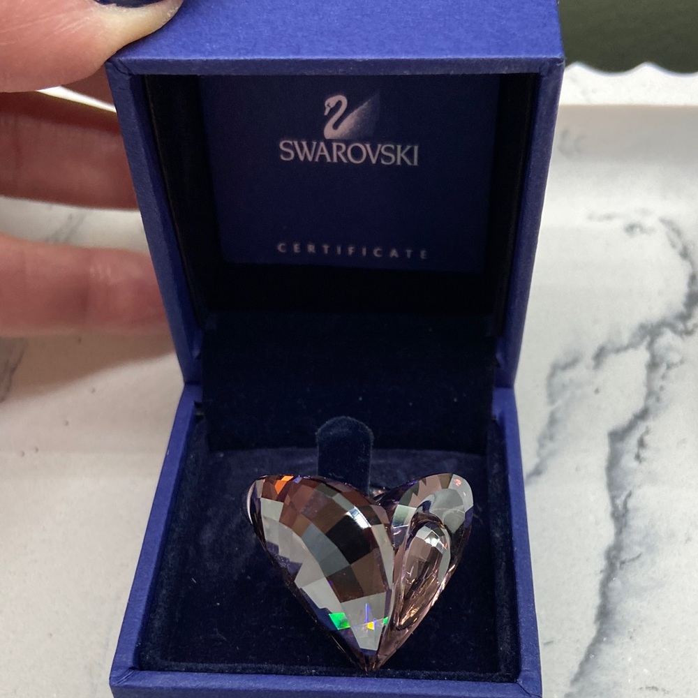 Swarovski Purple Heart Crystal Ring